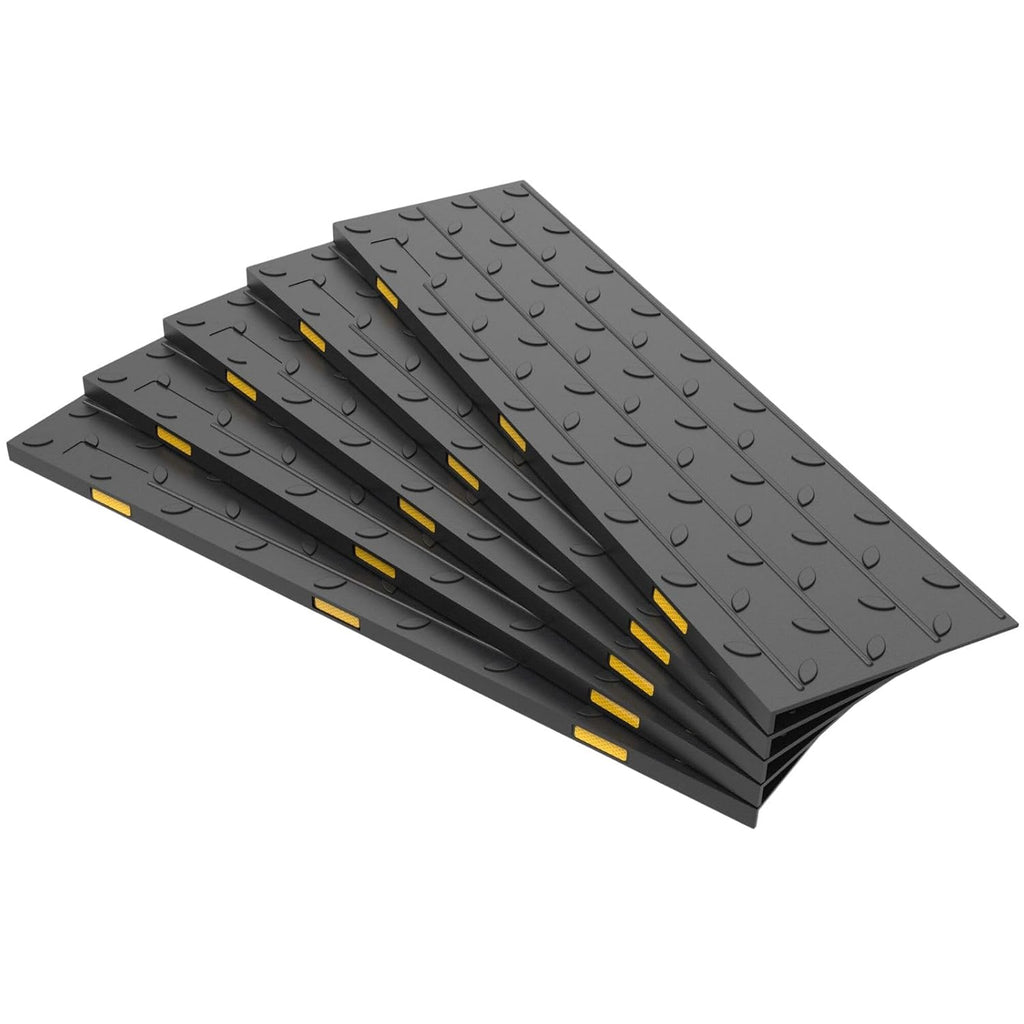 Heavy-Duty Rubber Anti-Slip Reflective Stair Treads 10 Pack