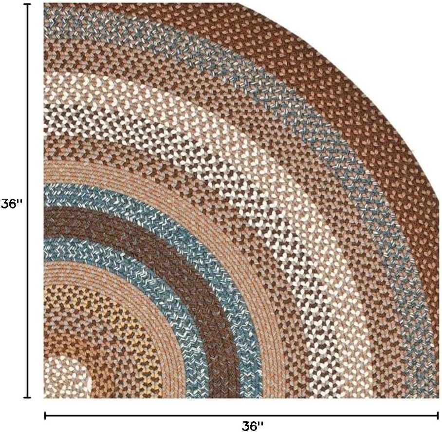 Brown Multi Braided Indoor Outdoor Round Rug