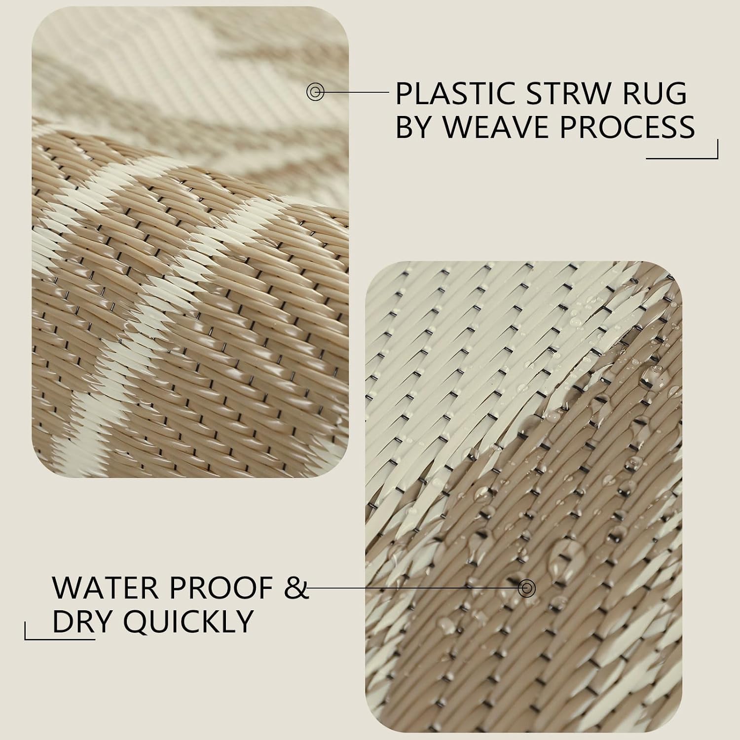 Reversible Waterproof Plastic Outdoor Patio Rug
