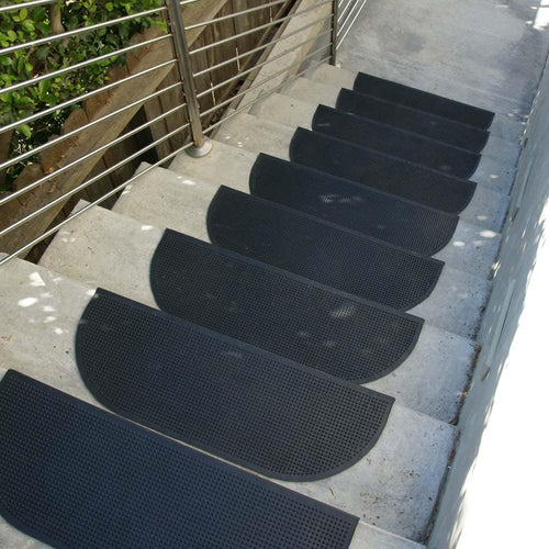 Black Grip Tight Rubber Stair Mats 6 Pack