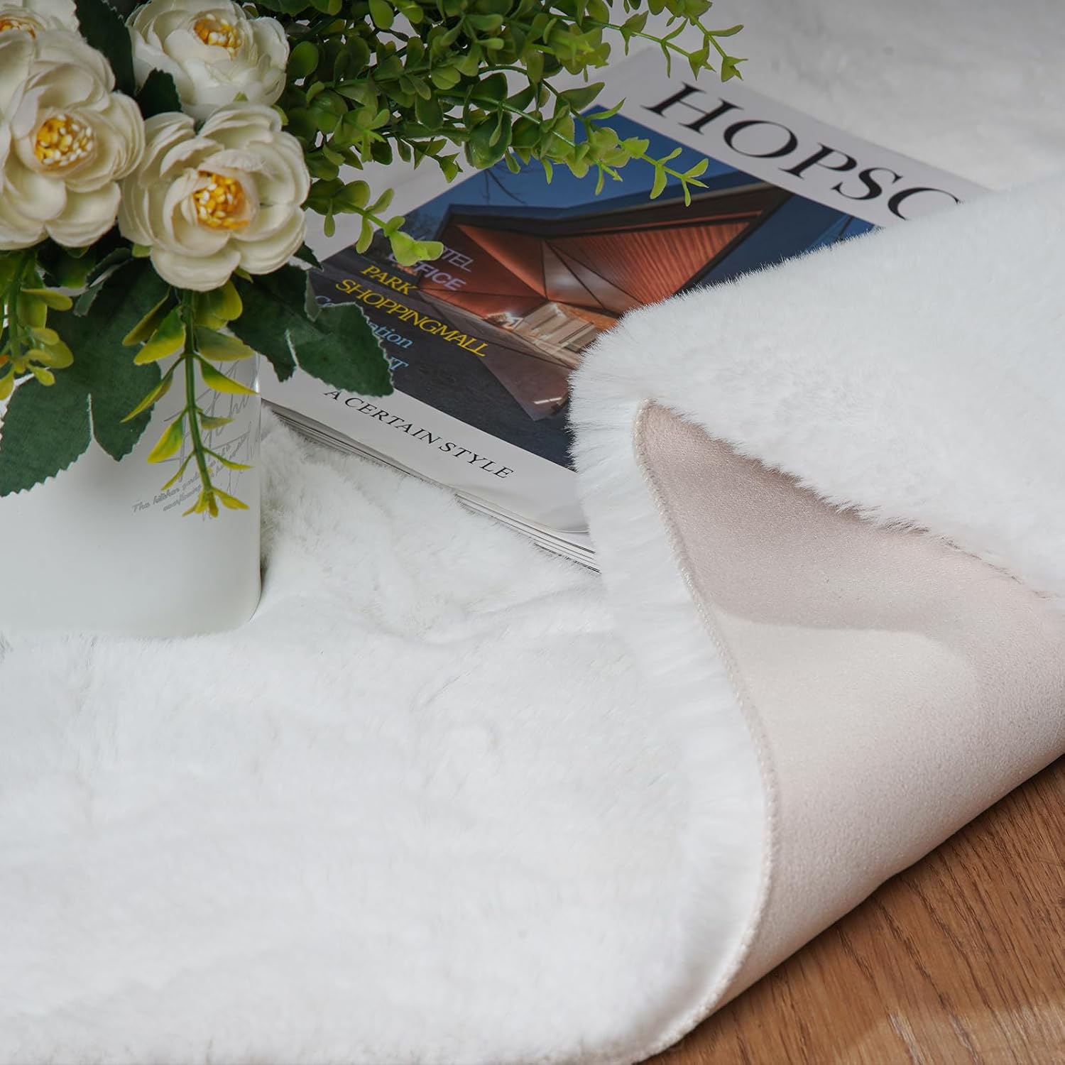 White Fluffy Shag Area Rug 3x5