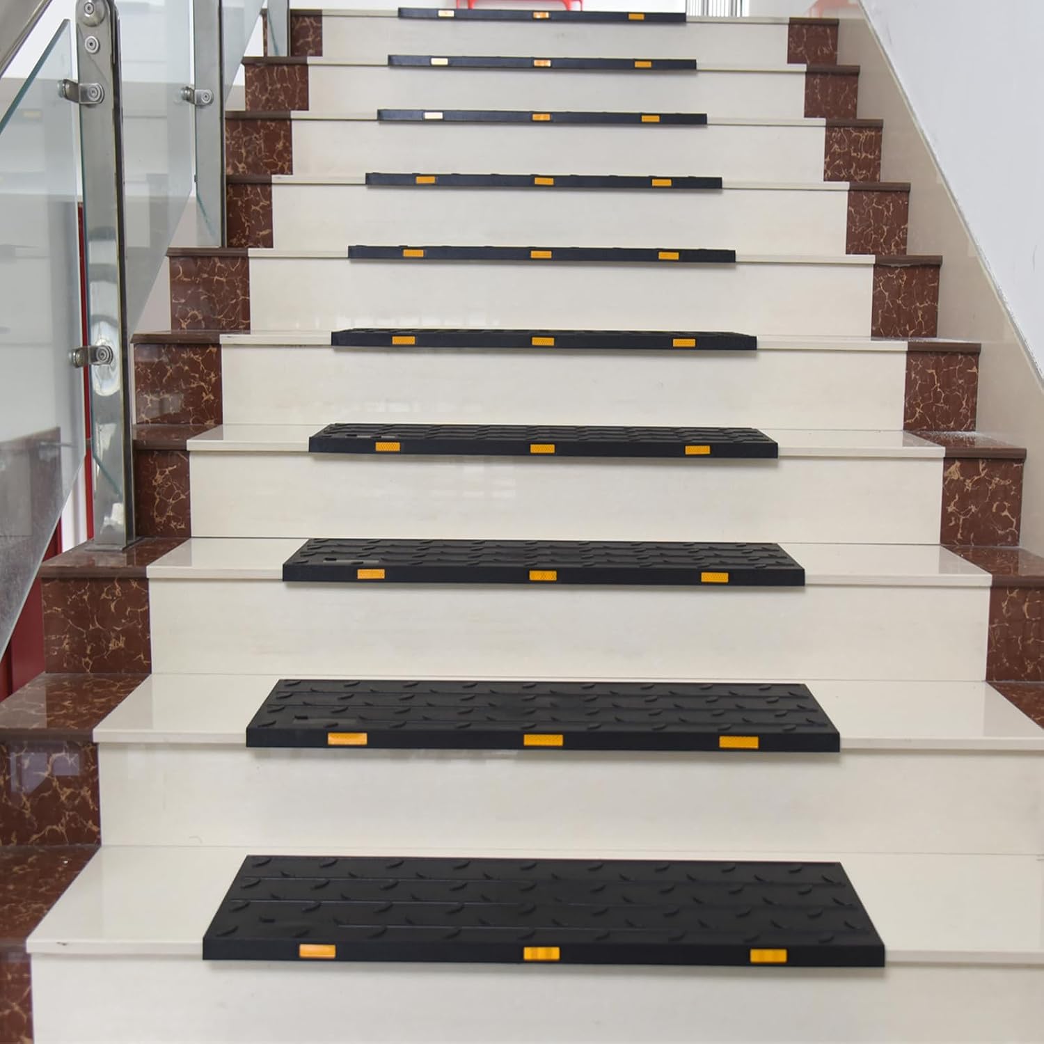 Rubber Non-Slip Stair Treads Black 10 Pack