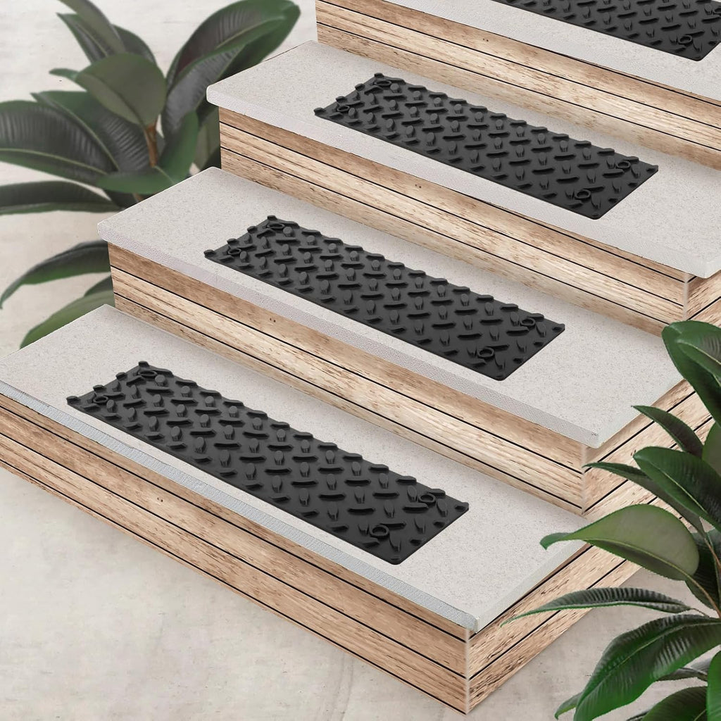 Black Skid Resistant Rubber Stair Treads 12 PCS