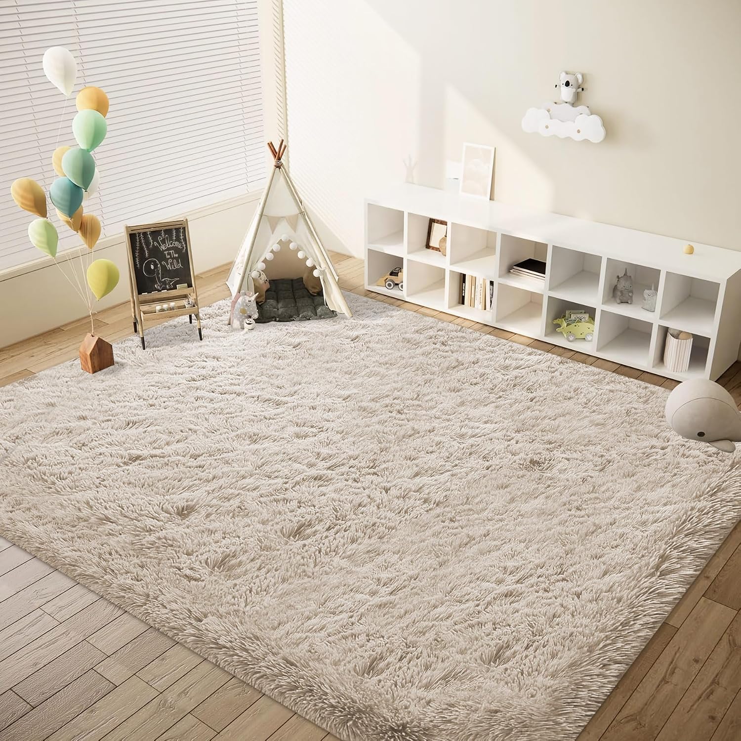 Soft Camel Plush Indoor Area Rug 8x10