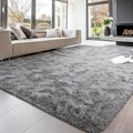 Washable Grey Fluffy Area Rug 5x7 Indoor