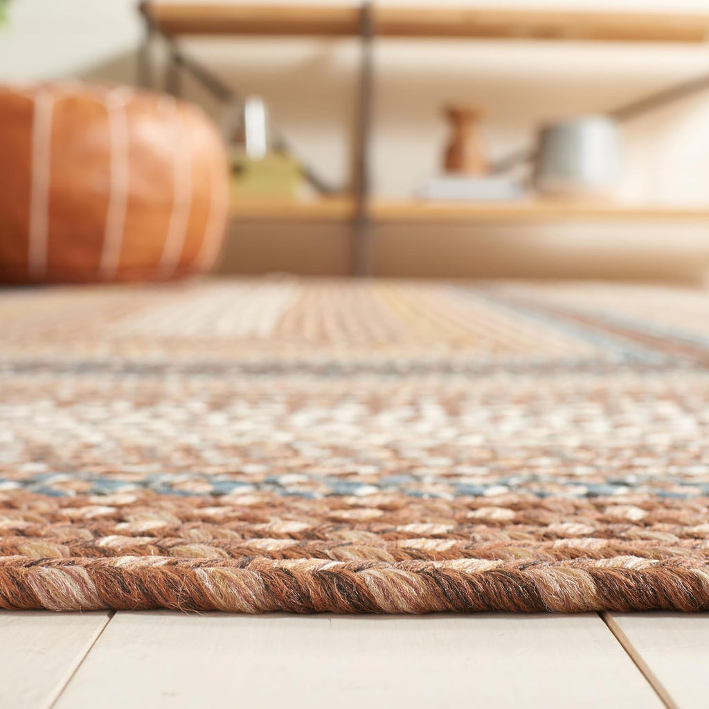 Brown Multi Braided Indoor Outdoor Round Rug