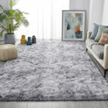 Grey Shaggy Area Rug 4x6 Washable