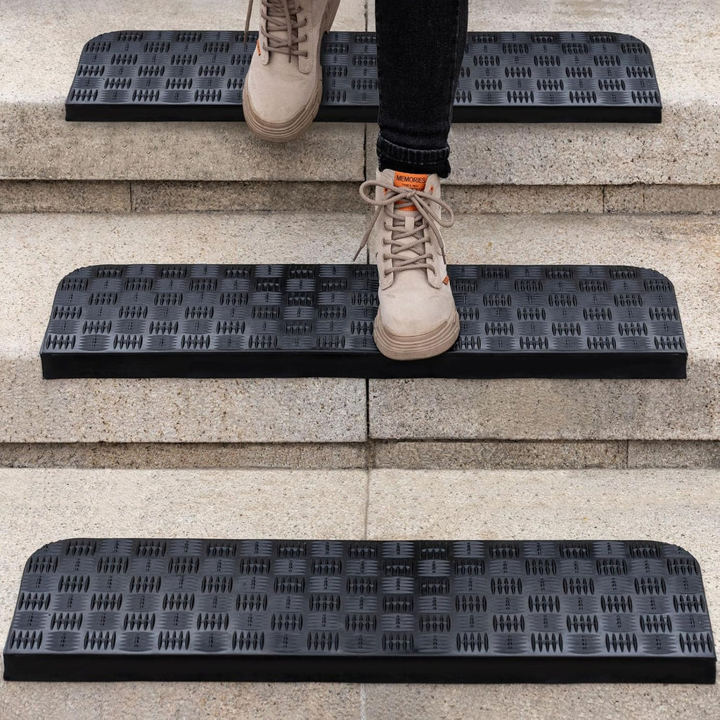 Indoor Outdoor Rubber Stair Treads 3 Pack