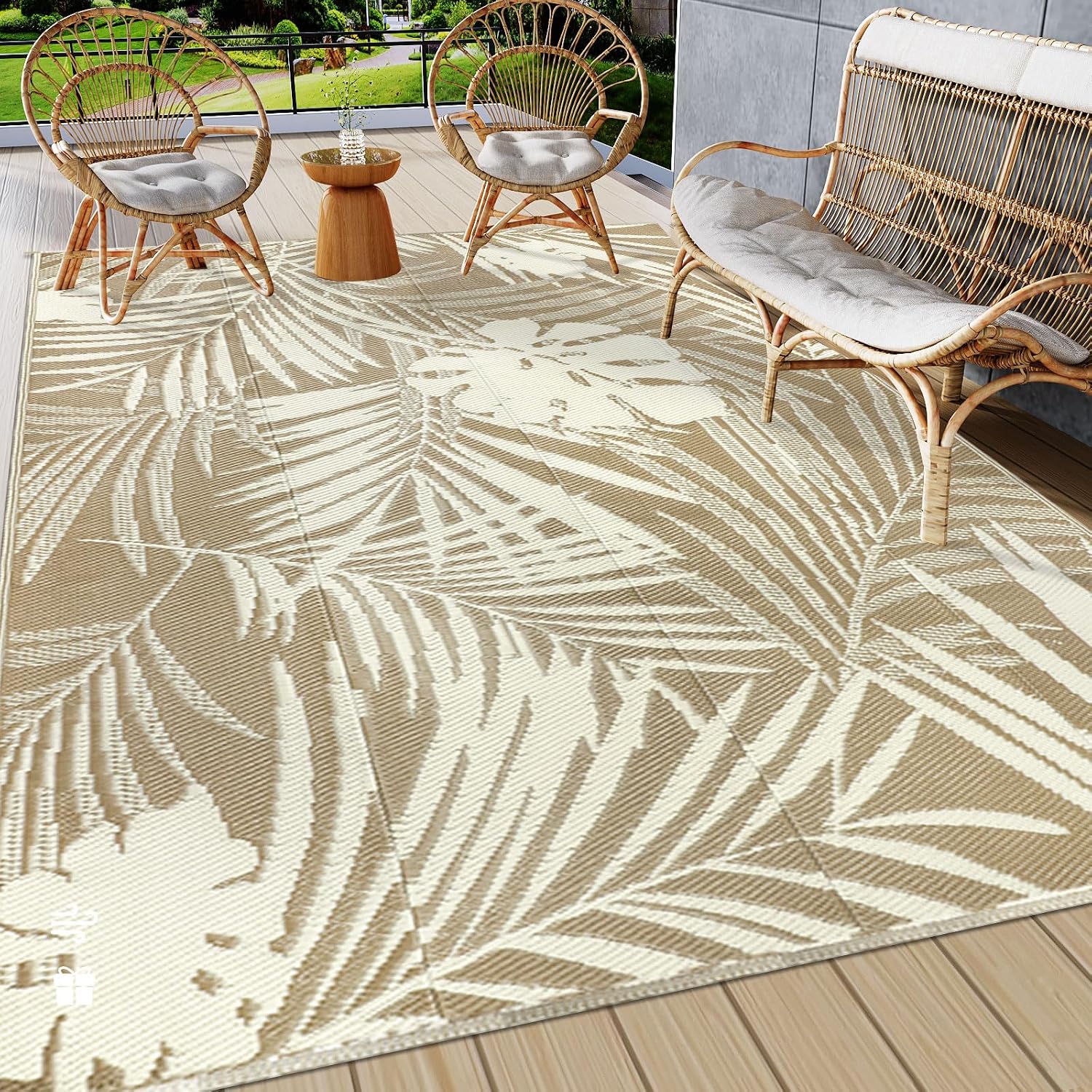 Reversible Waterproof Plastic Outdoor Patio Rug