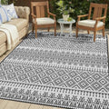 Black White Waterproof Reversible Outdoor Rug