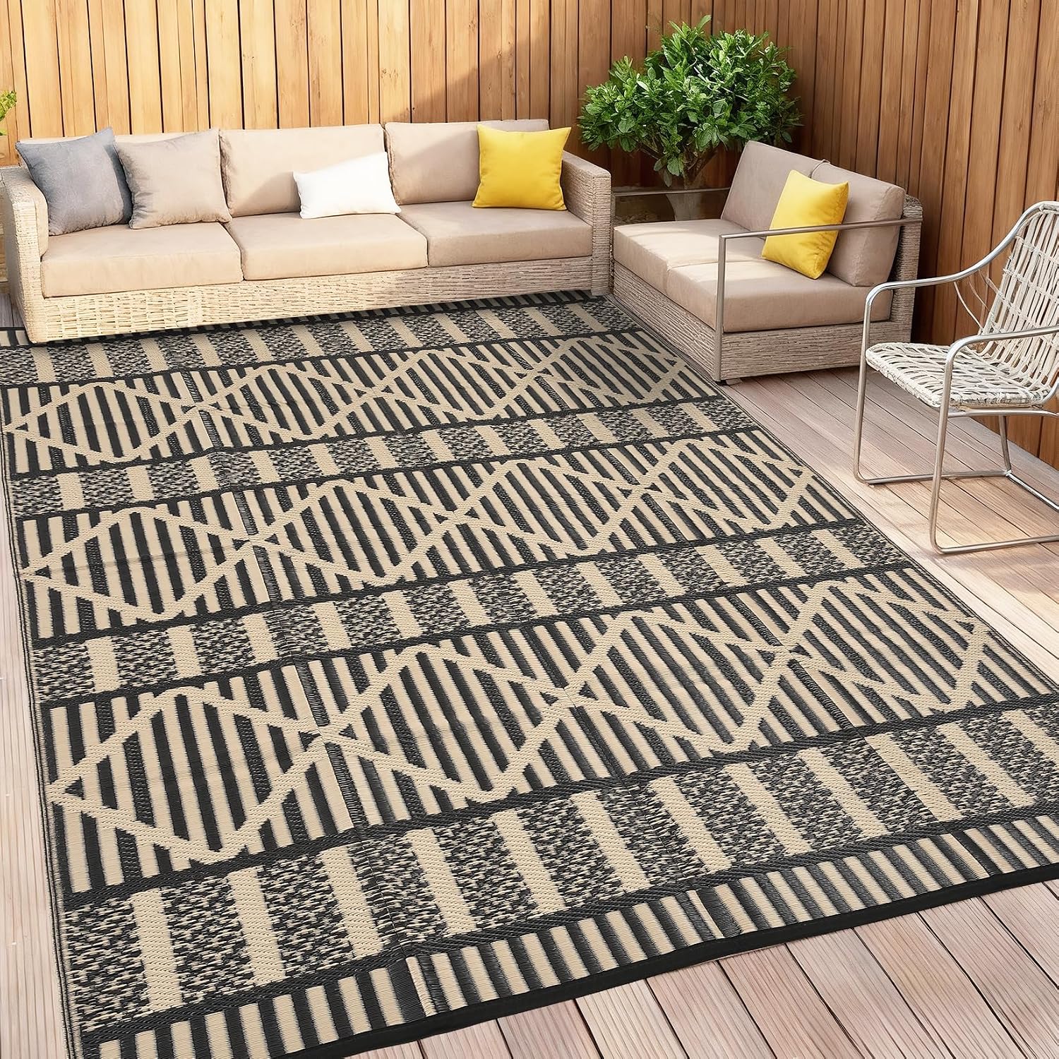 Reversible Waterproof Plastic Outdoor Patio Rug