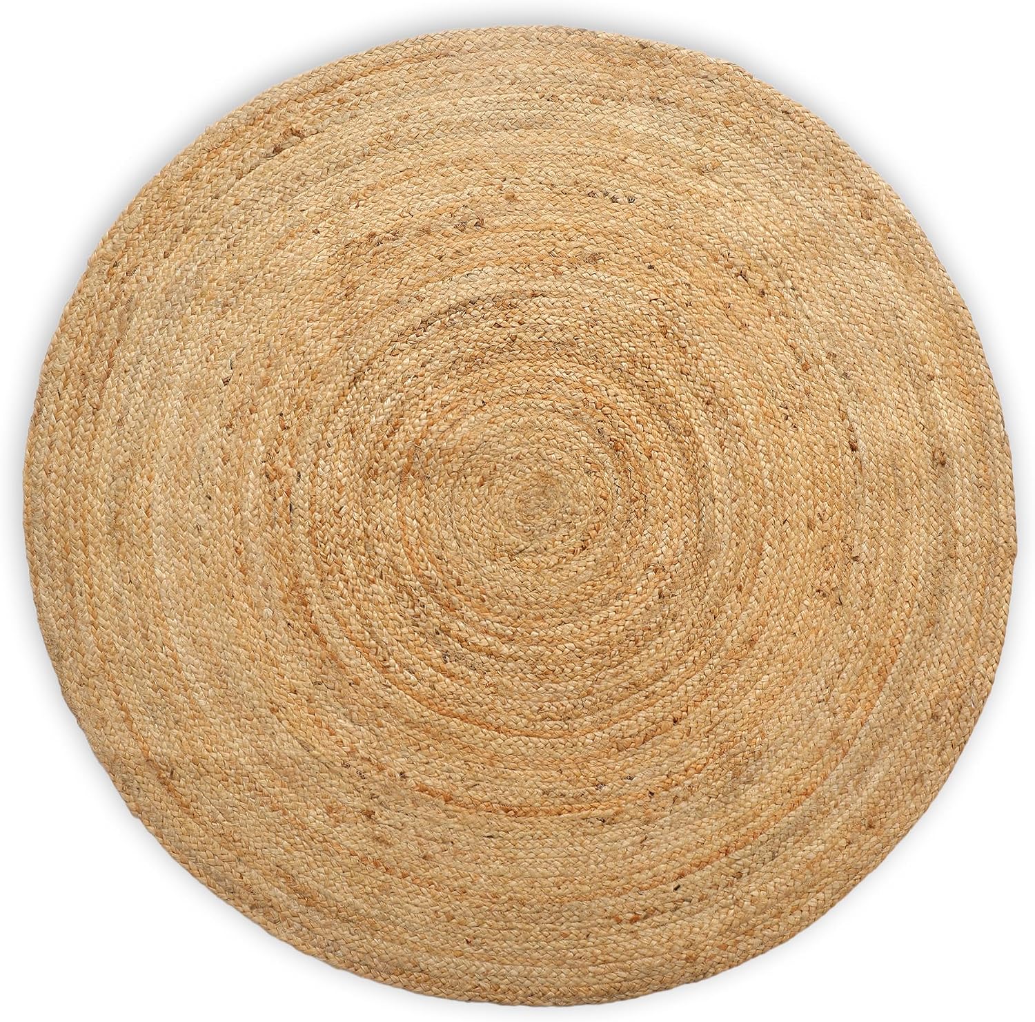 Beige Rustic Boho Reversible Jute Round Rug