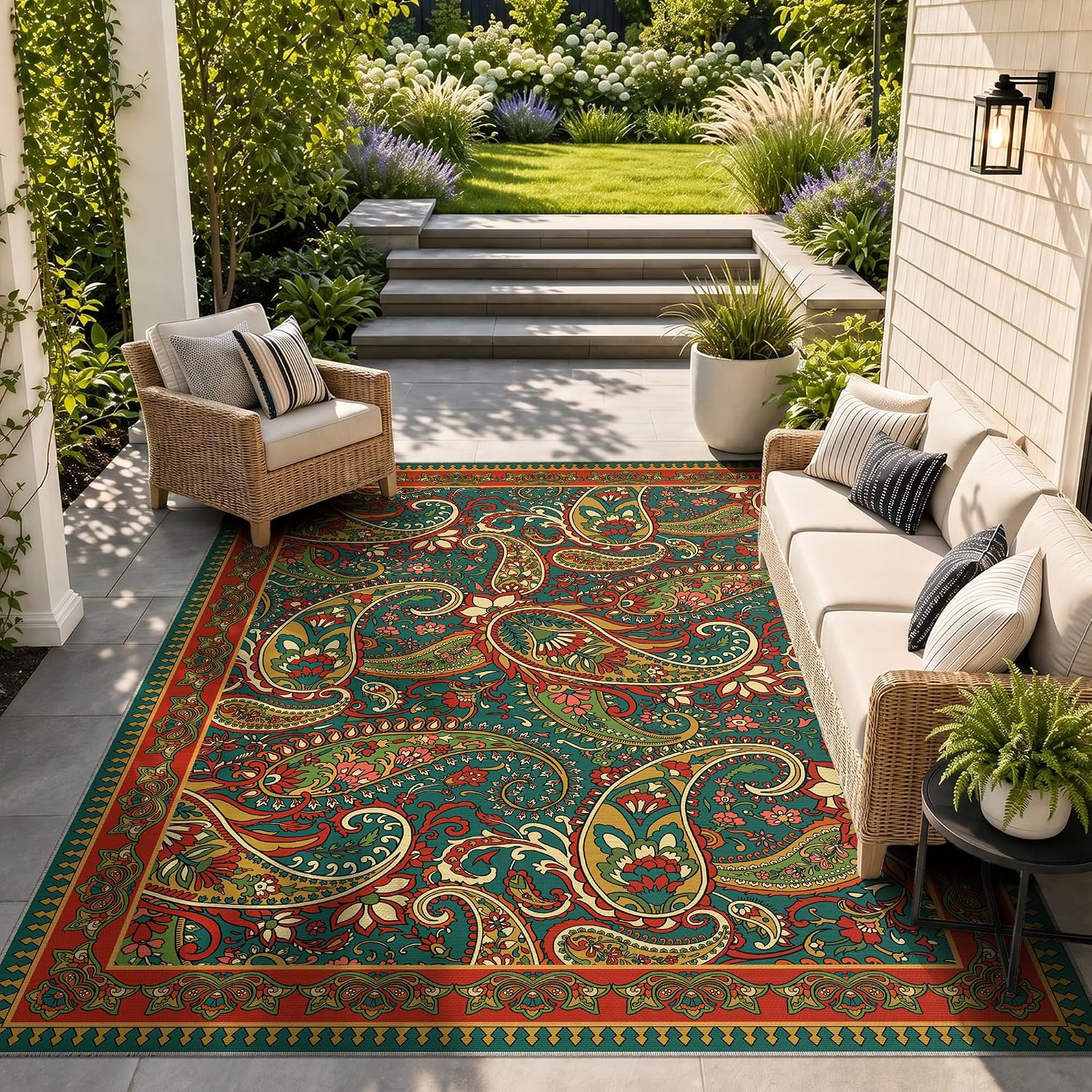 Linen Look Outdoor Rug