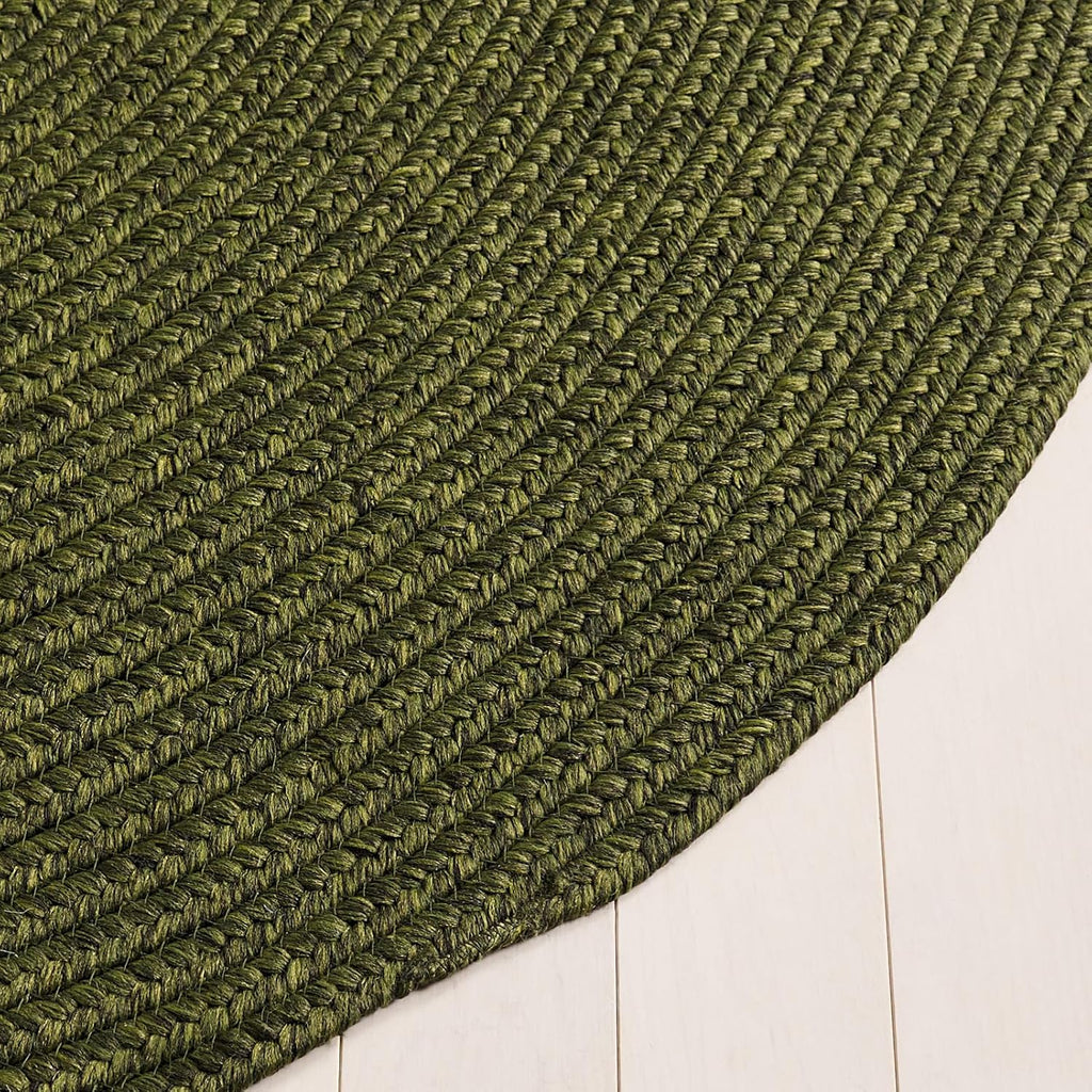 Green Washable Braided Indoor Outdoor Rug