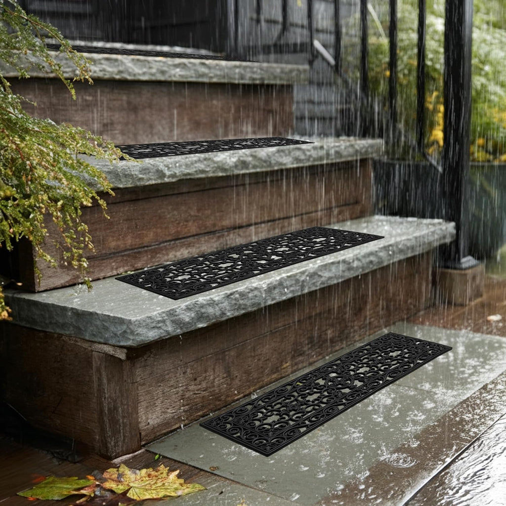 Heavy-Duty Rubber Stair Treads 4 Pack