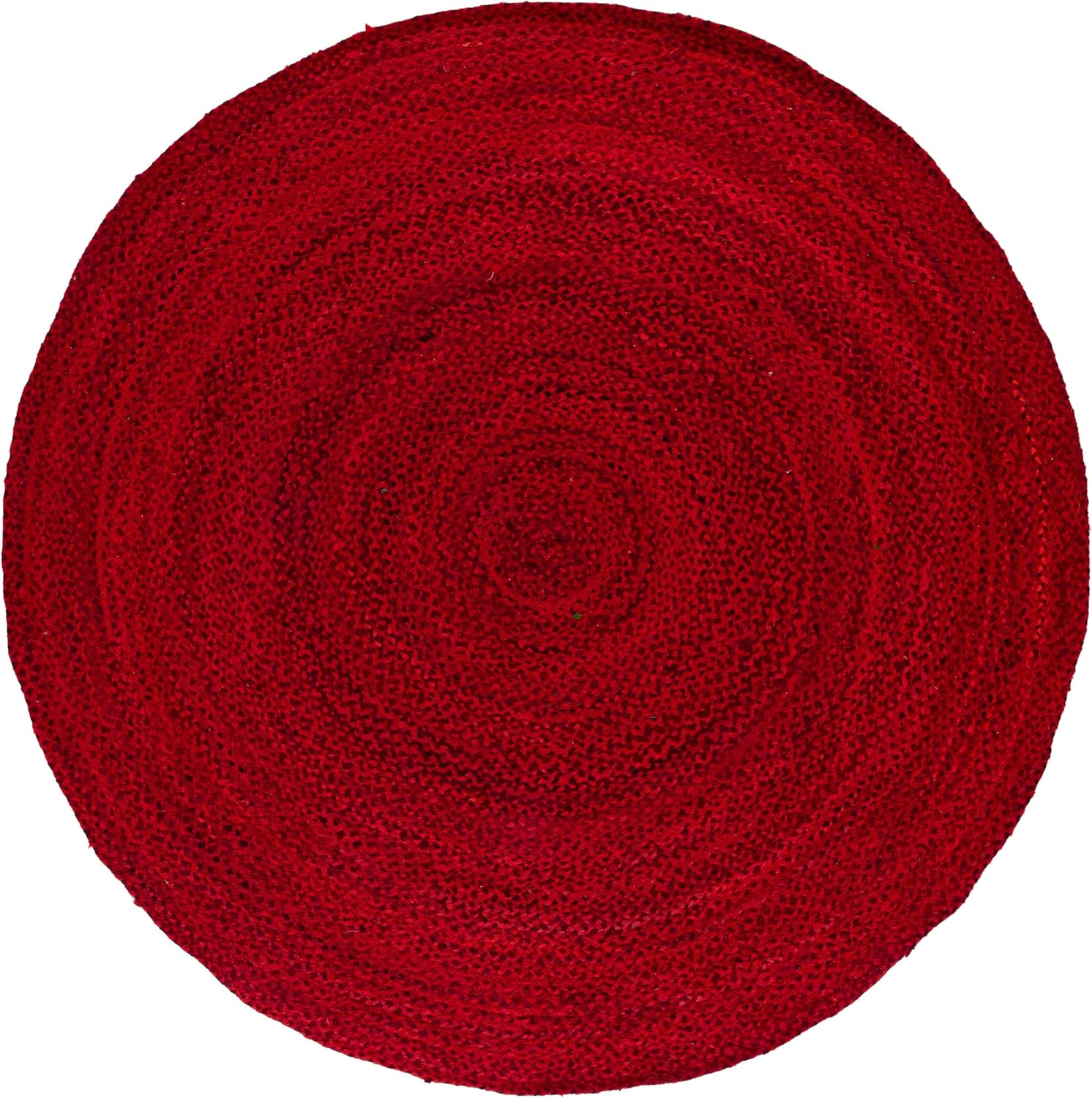 Braided Round Rug 8', Red