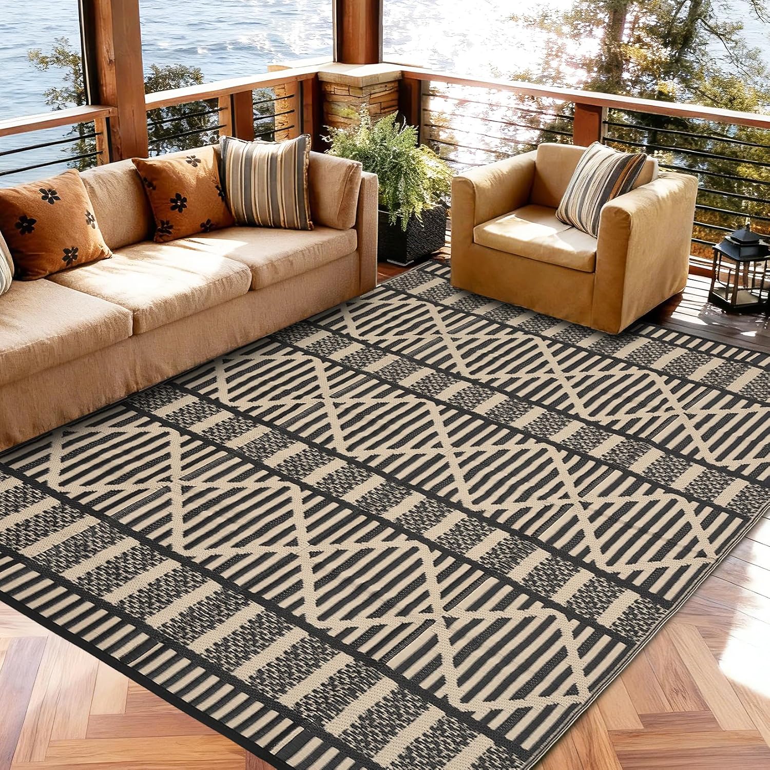 Reversible Waterproof Plastic Outdoor Patio Rug
