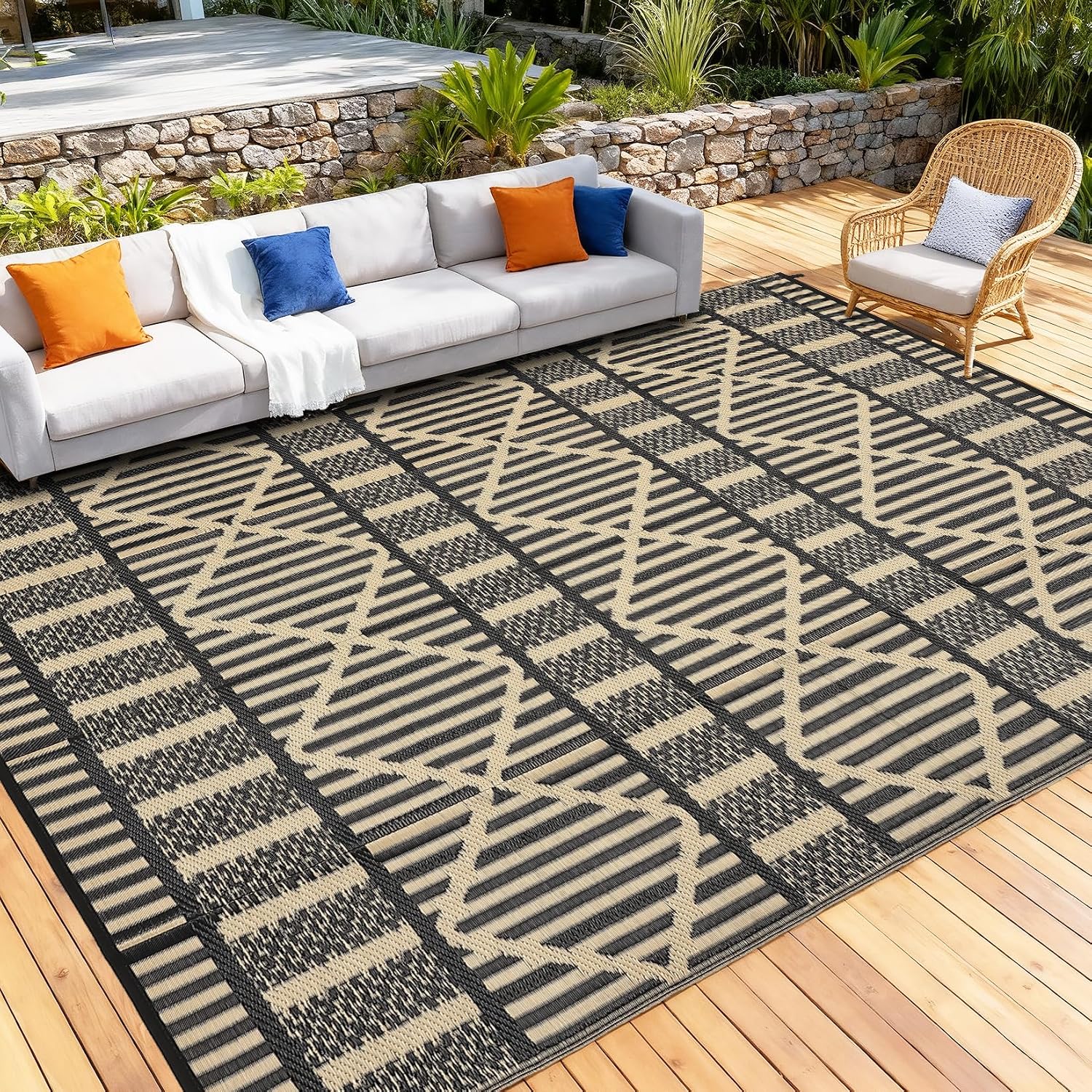 Reversible Waterproof Plastic Outdoor Patio Rug