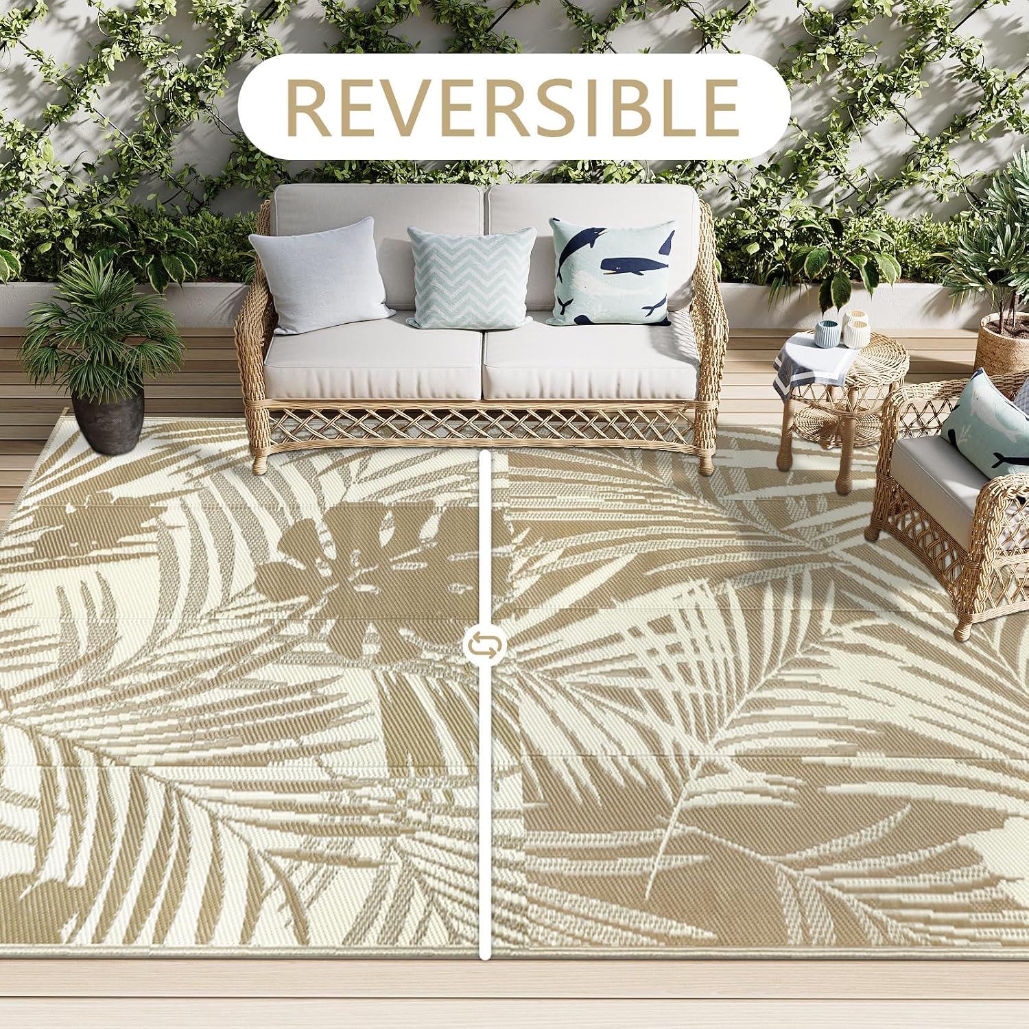 Reversible Waterproof Plastic Outdoor Patio Rug
