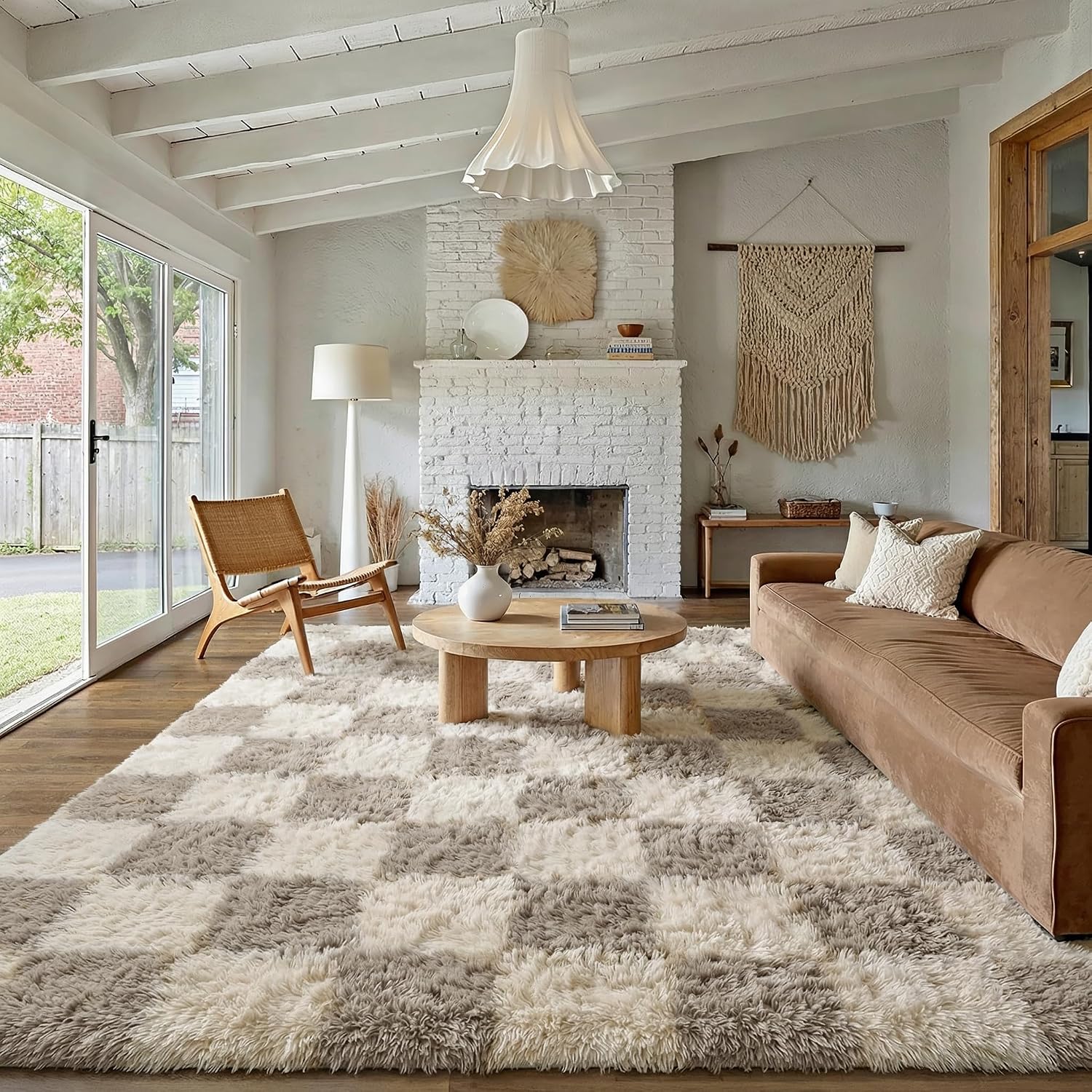 Grey Shag Area Rug 5x8 Washable