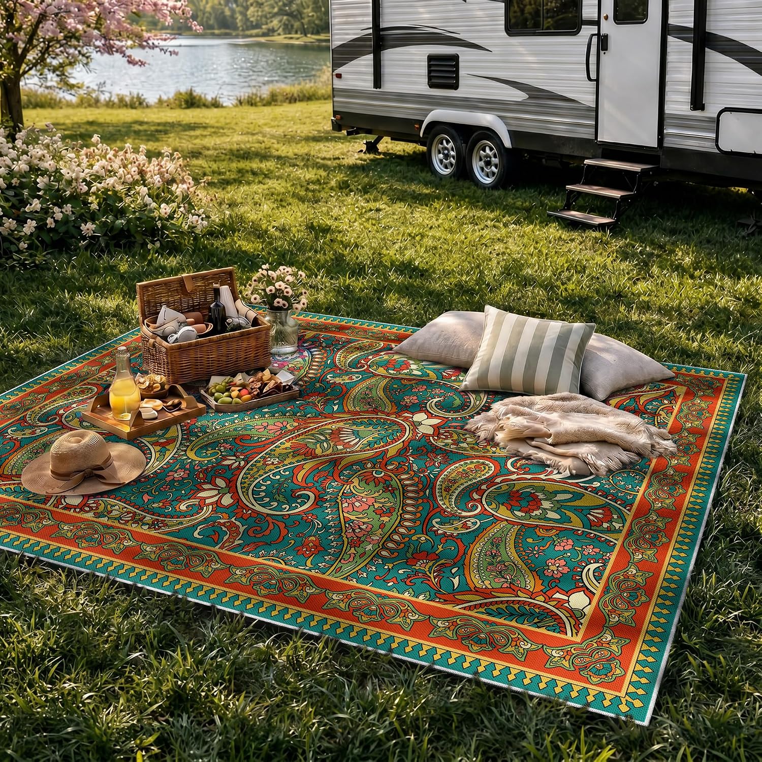 Linen Look Outdoor Rug