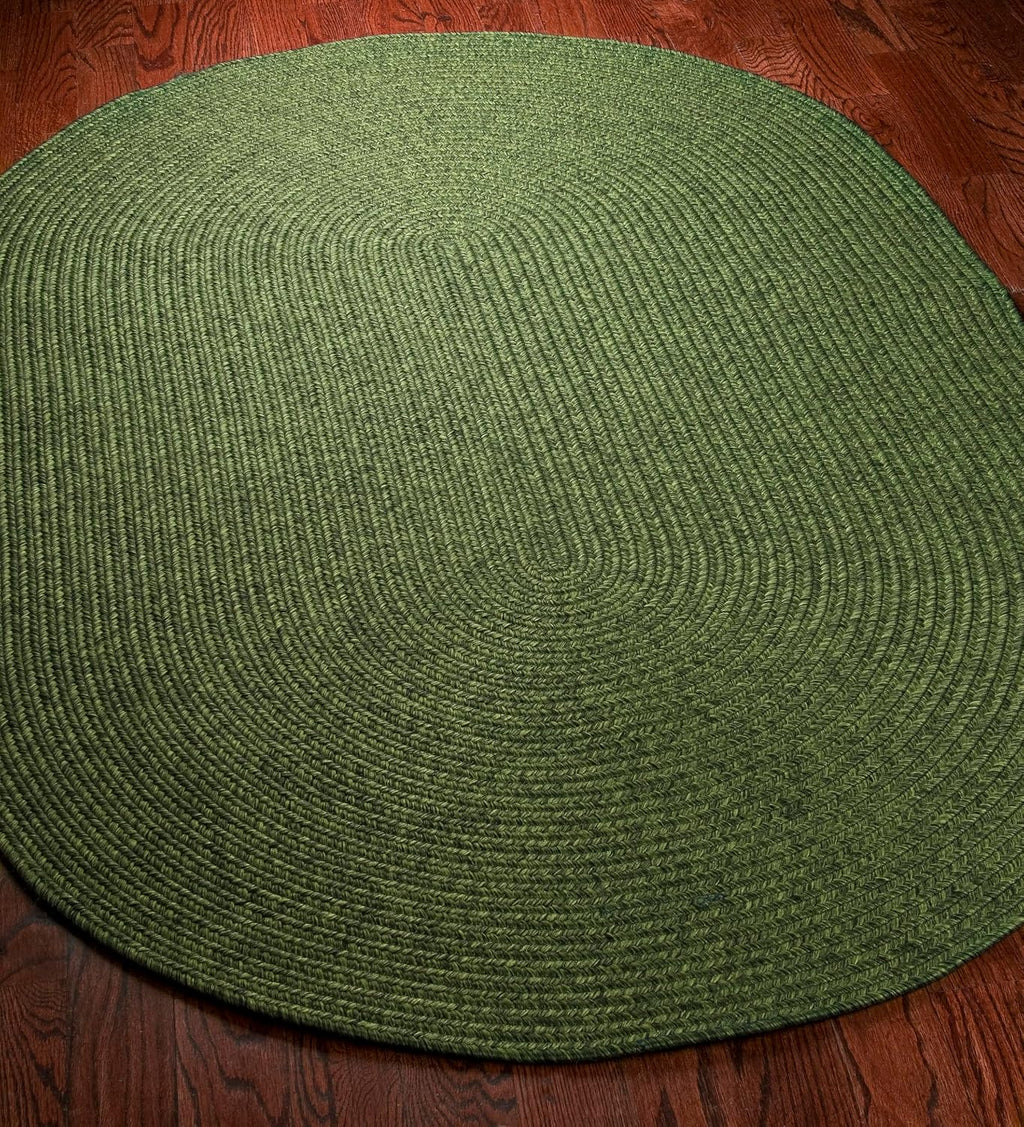 Green Washable Braided Indoor Outdoor Rug